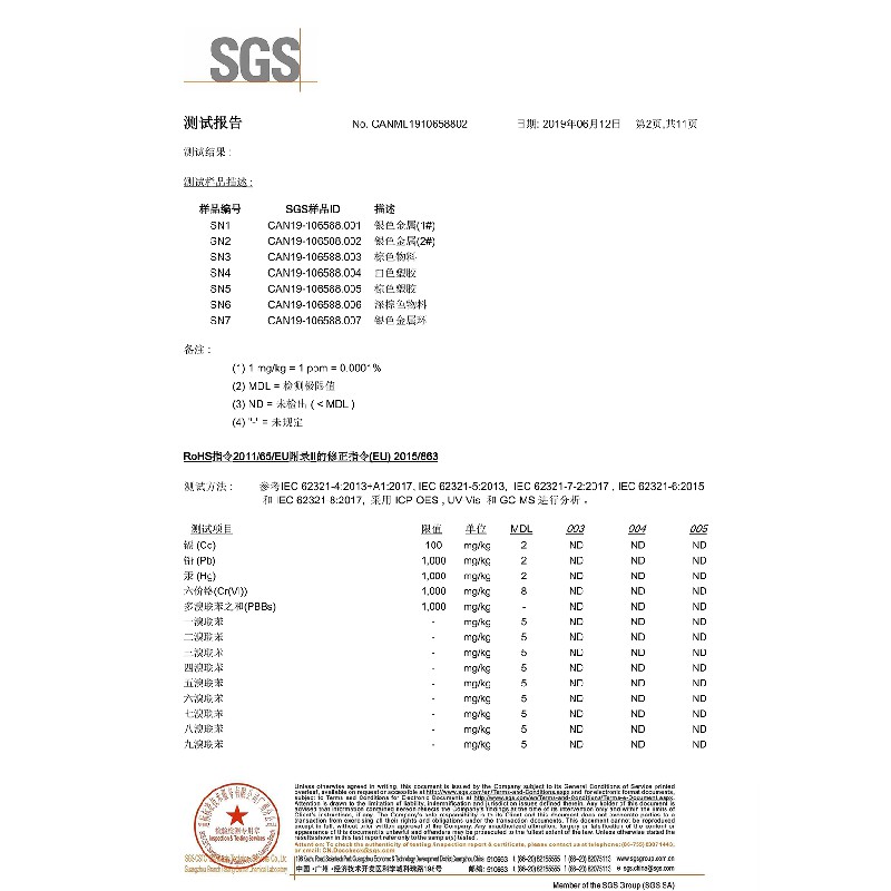 中山市順澤腳輪有限公司（ROHS檢測報告）